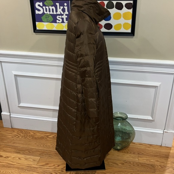 Eileen Fisher Funnel Neck Waterproof Down Jacket - Picture 3 of 8